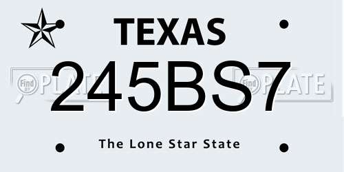 245BS7 Texas License Plate