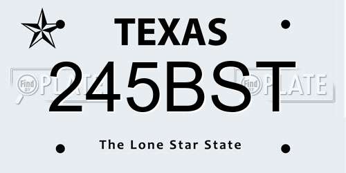 245BST Texas License Plate