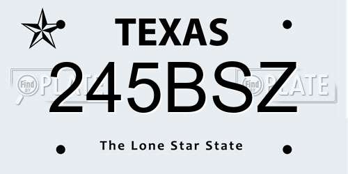 245BSZ Texas License Plate