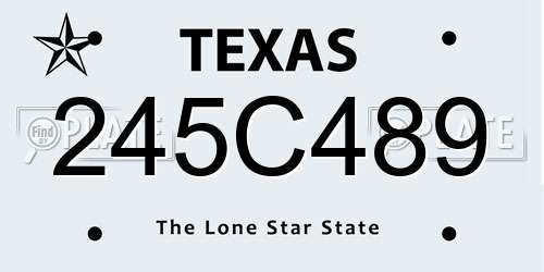 245C489 Texas License Plate