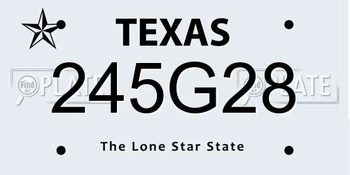 245G28 Texas License Plate