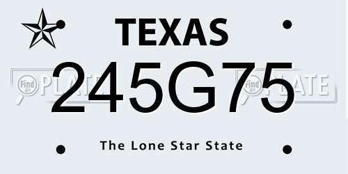 245G75 Texas License Plate