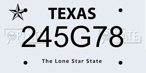 245G78 Texas License Plate