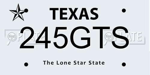 245GTS Texas License Plate