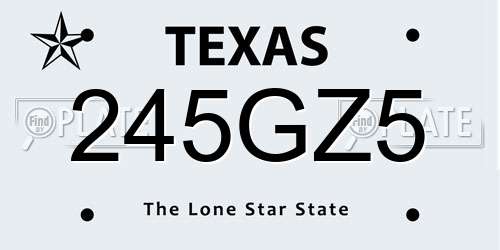 245GZ5 Texas License Plate