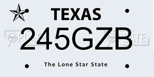 245GZB Texas License Plate
