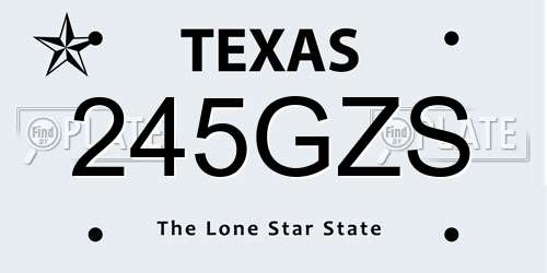 245GZS Texas License Plate