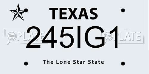 245IG1 Texas License Plate
