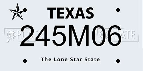 245M06 Texas License Plate