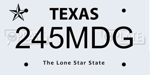 245MDG Texas License Plate
