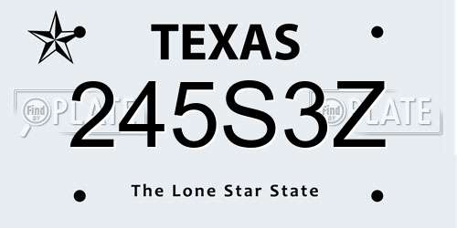 245S3Z Texas License Plate
