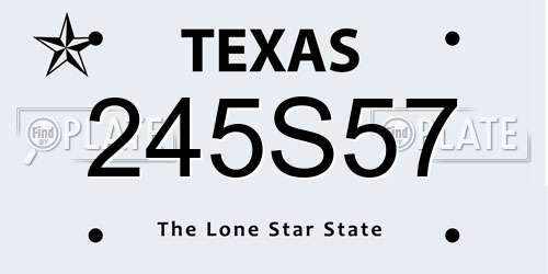 245S57 Texas License Plate