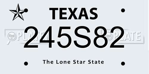 245S82 Texas License Plate