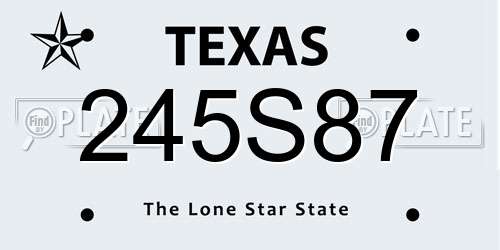 245S87 Texas License Plate