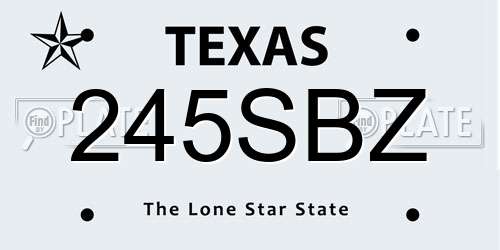 245SBZ Texas License Plate