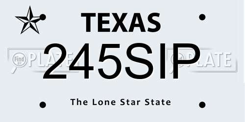 245SIP Texas License Plate