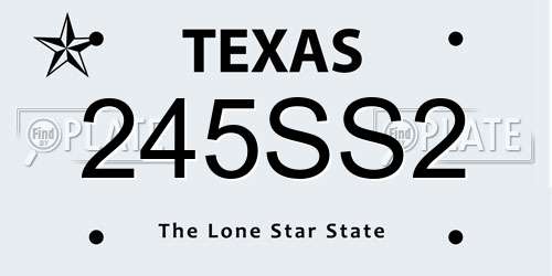 245SS2 Texas License Plate