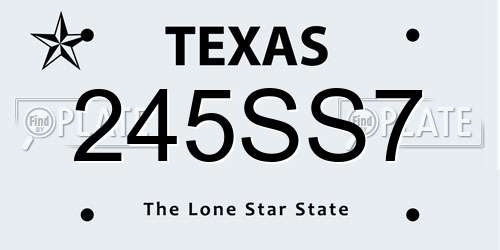 245SS7 Texas License Plate