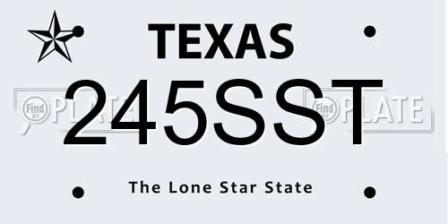 245SST Texas License Plate