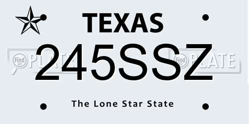 245SSZ Texas License Plate