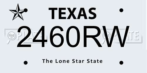 2460RW Texas License Plate