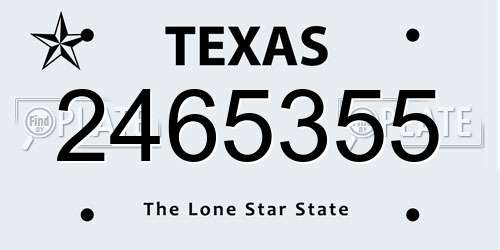 2465355 Texas License Plate