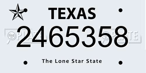 2465358 Texas License Plate