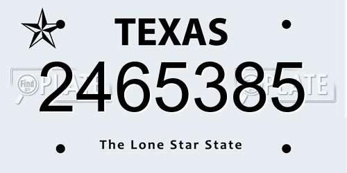 2465385 Texas License Plate