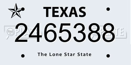 2465388 Texas License Plate