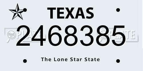 2468385 Texas License Plate