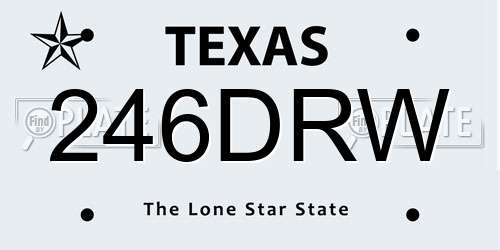 246DRW Texas License Plate
