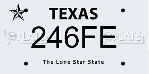 246FE Texas License Plate