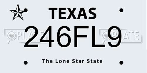 246FL9 Texas License Plate