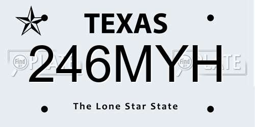 246MYH Texas License Plate