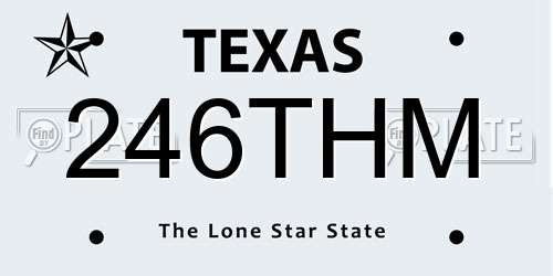 246THM Texas License Plate