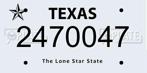 2470047 Texas License Plate