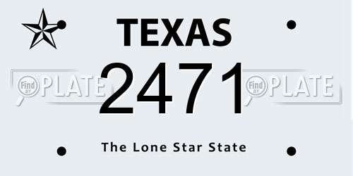 2471 Texas License Plate