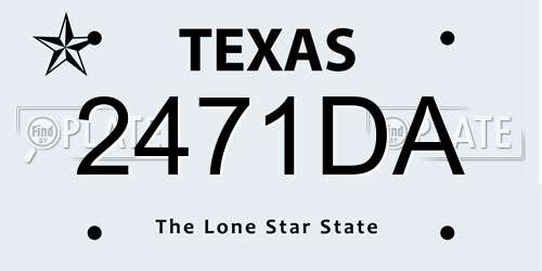 2471DA Texas License Plate