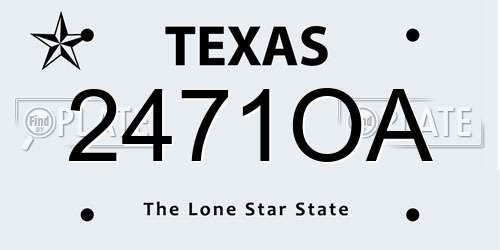 2471OA Texas License Plate
