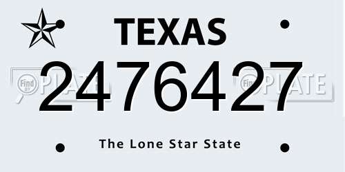 2476427 Texas License Plate