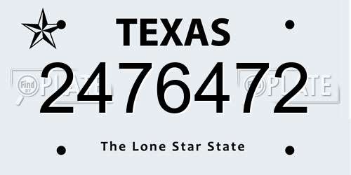 2476472 Texas License Plate