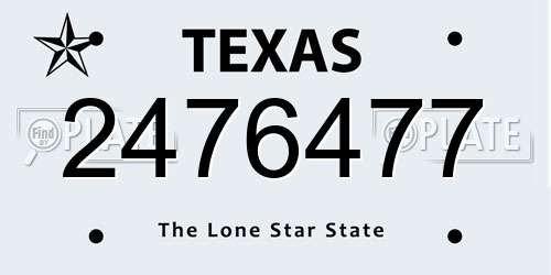 2476477 Texas License Plate