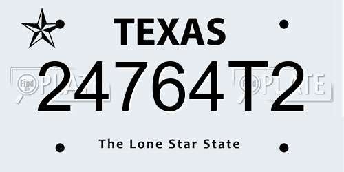24764T2 Texas License Plate