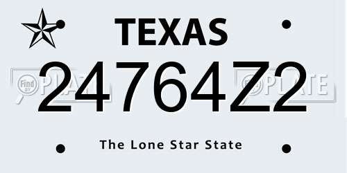 24764Z2 Texas License Plate