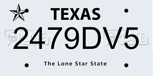2479DV5 Texas License Plate