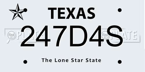 247D4S Texas License Plate