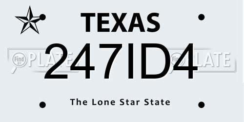 247ID4 Texas License Plate