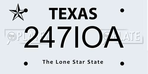 247IOA Texas License Plate