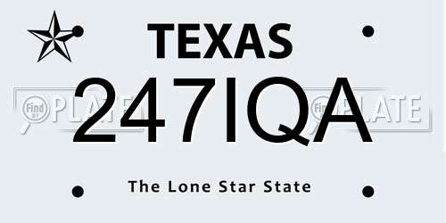 247IQA Texas License Plate
