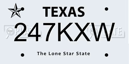 247KXW Texas License Plate